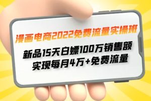 漫画电商2022免费流量实操班 新品15天白嫖100万销售额 实现每月4w+免费流量