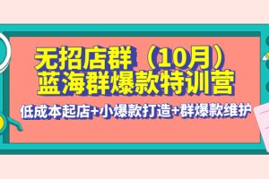 无招店群·蓝海群爆款特训营(10月新课) 低成本起店+小爆款打造+群爆款维护