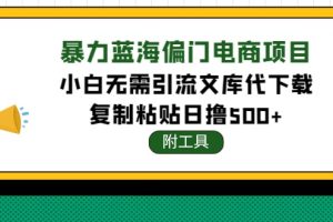 稳定蓝海文库代下载项目，小白无需引流暴力撸金日入1000+（附带工具）