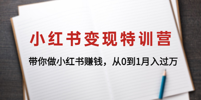 小红书变现特训营：带你做小红书赚钱，从0到1月入过万插图