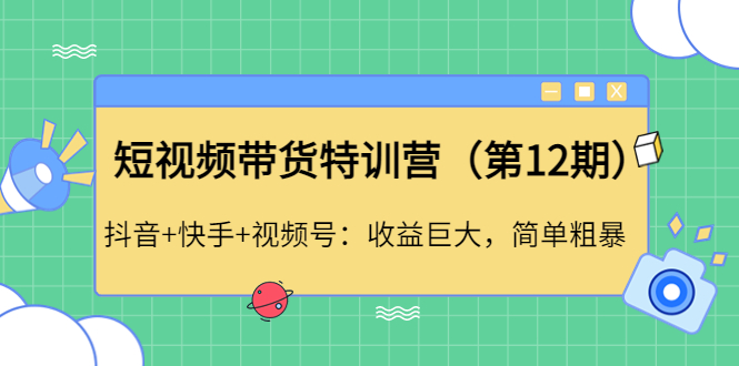 短视频带货特训营（第12期）抖音+快手+视频号：收益巨大，简单粗暴插图