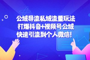 公域导流私域流量玩法：打爆抖音+视频号公域，快速引流到个人微信