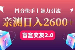 最高日收益2600+丨盲盒交友蓝海引流项目2.0，可多账号批量操作