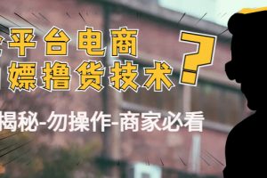 外面收费2980的全平台电商白嫖撸货技术（仅揭秘-勿操作-商家必看）