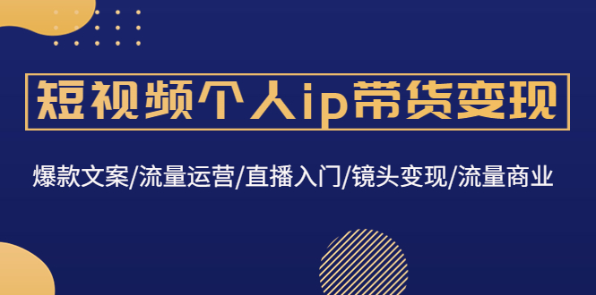 短视频个人ip带货变现：爆款文案/流量运营/直播入门/镜头变现/流量商业插图