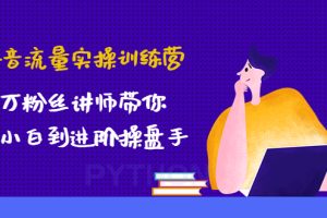 抖音流量实操训练营：百万粉丝讲师带你从小白到进阶操盘手！