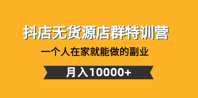 抖店无货源店群特训营：一个人在家就能做的副业，月入10000+插图