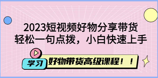 2023短视频好物分享带货，好物带货高级课程，轻松一句点拨，小白快速上手插图