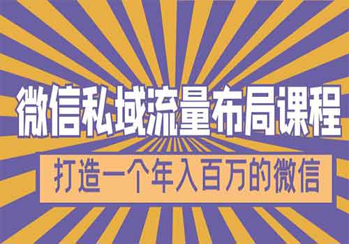 微信私域流量布局课程，打造一个年入百万的微信插图