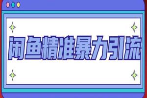 闲鱼精准暴力引流全系列课程，每天被动精准引流200+客源技术