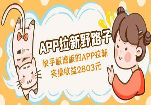 APP拉新野路子：快手极速版的APP拉新赚，实操收益2803元插图