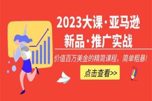 2023大课·亚马逊新品·推广实战：价值百万美金的精简课程，简单粗暴