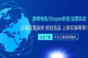 跨境电商/Shopee虾皮/运营实战训练营：店铺设置装修 规划选品 上架实操等等