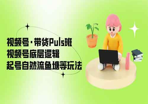 视频号·带货Puls班，视频号底层逻辑，起号自然流鱼塘等玩法插图