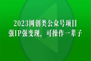 2023网创类公众号月入过万项目，强IP强变现，可操作一辈子