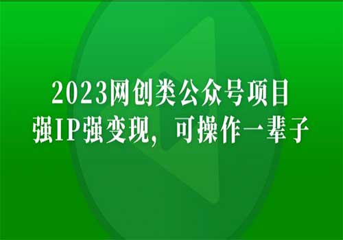 2023网创类公众号月入过万项目，强IP强变现，可操作一辈子插图