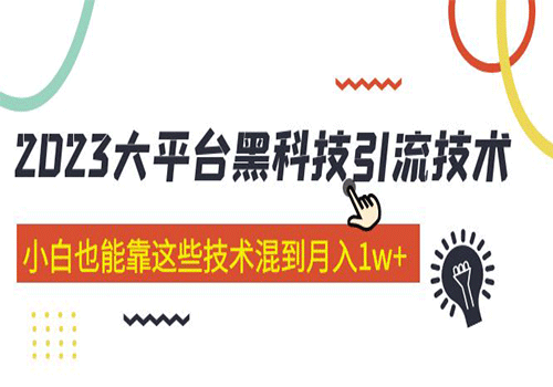 价值4899的2023大平台黑科技引流技术 小白也能靠这些技术混到月入1w+29节课插图