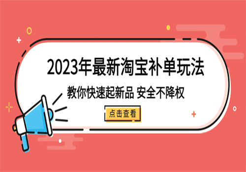 2023年最新淘宝补单玩法，教你快速起·新品，安全·不降权（18课时）插图