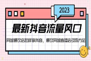 2023最新抖音流量风口，同城餐饮店怎样做抖音，餐饮同城直播店引流方法