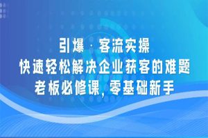 引爆·客流实操：快速轻松解决企业获客的难题，老板必修课，零基础新手