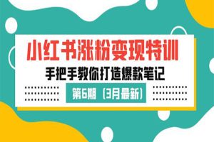 小红书涨粉变现特训·第6期，手把手教你打造爆款笔记（3月新课）