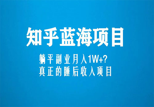 知乎蓝海玩法，躺平副业月入1W+，真正的睡后收入项目（6节视频课）插图