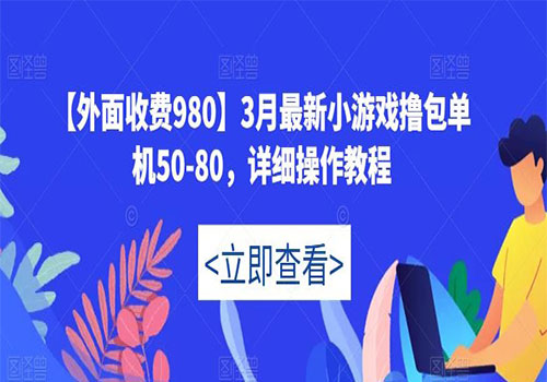 2023网上收费980元最新3月小游戏撸包单机50-80，创业项目详细操作教程插图