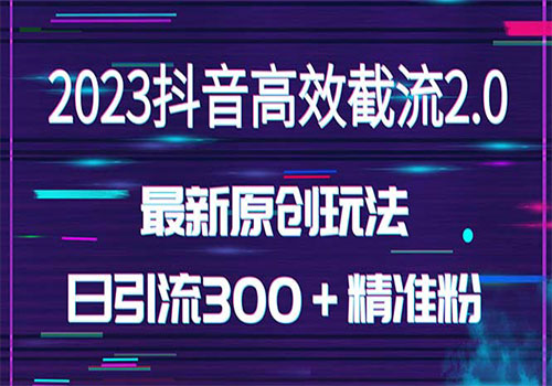 日引300＋创业粉，独家抖音高效截流2.0玩法（价值1280插图