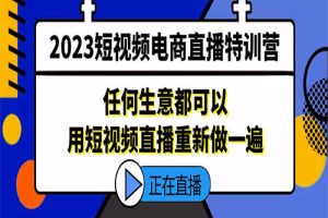 2023短视频电商直播特训营，任何生意都可以用短视频直播重新做一遍