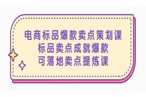 电商标品爆款卖点策划课，标品卖点成就爆款，可落地卖点提炼课