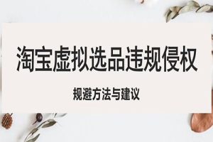 淘宝虚拟违规侵权规避方法与建议，6个部分详细讲解，做虚拟资源必看