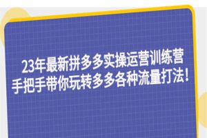 23年最新拼多多实操运营训练营：手把手带你玩转多多各种流量打法