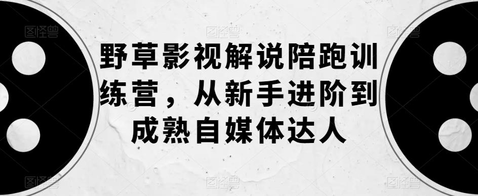 野草影视解说陪跑训练营，从新手进阶到成熟自媒体达人插图