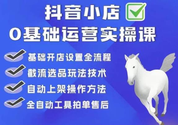 白马电商·0基础抖店运营实操课，基础开店设置全流程，截流选品玩法技术插图