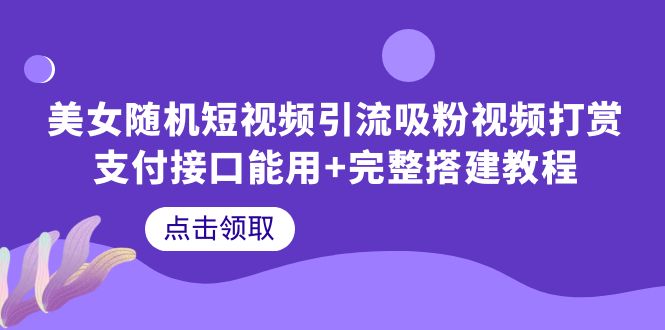 美女随机短视频引流吸粉视频打赏支付接口能用+完整搭建教程插图