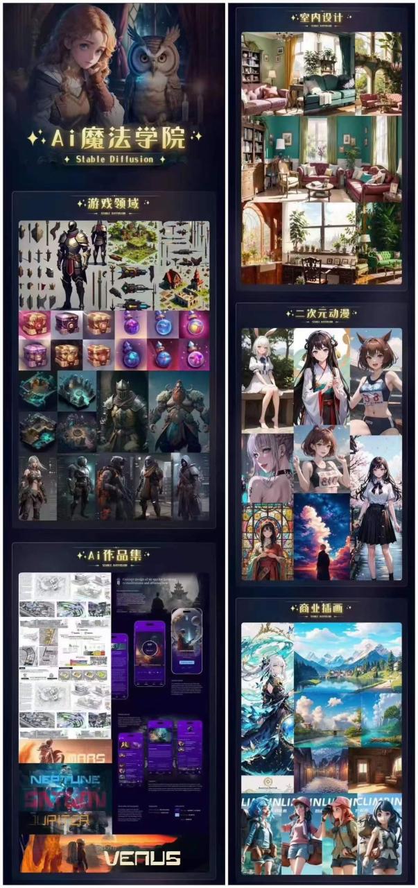 Ai魔法绘画 Stable Diffusion专业课 高效辅助Ui/运营作品集 0到精通系统课插图1