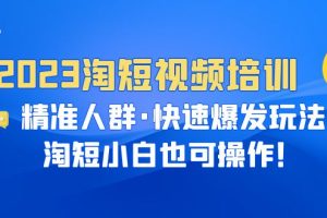 2023淘短视频培训：精准人群·快速爆发玩法，淘短小白也可操作！