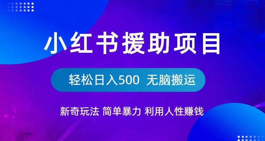 小红书援助项目新奇玩法，简单暴力，无脑搬运轻松日入500【揭秘】插图