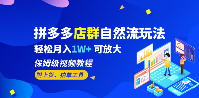 拼多多店群自然流玩法，轻松月入1W+ 保姆级视频教程（附上货、拍单工具）插图