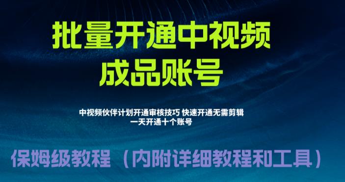 外面收费1980暴力开通中视频计划教程，附 快速通过中视频伙伴计划的办法插图