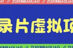 价值1280的蓝海纪录片虚拟项目，保姆级教学，轻松日入600+【揭秘】