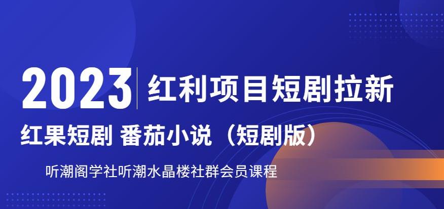 2023红利项目短剧拉新，听潮阁学社月入过万红果短剧番茄小说CPA拉新项目教程插图