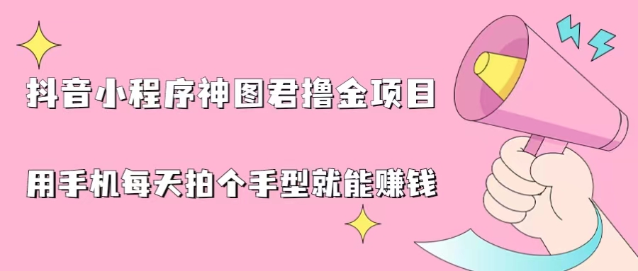 抖音小程序神图君撸金项目，用手机每天拍个手型挂载一下小程序就能赚钱插图