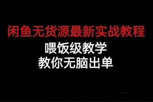 闲鱼无货源最新实战教程，喂饭级教学，教你无脑出单