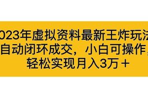 2023年虚拟资料最新王炸玩法，自动闭环成交，小白可操作，轻松实现月入3…