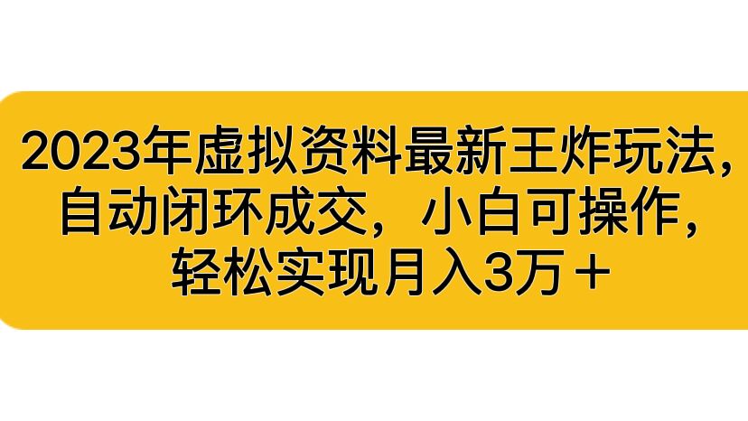 2023年虚拟资料最新王炸玩法，自动闭环成交，小白可操作，轻松实现月入3…插图