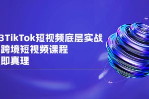 2023TikTok-短视频底层实战，海外跨境短视频课程，实战即真理