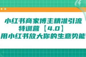 小红书商家 博主精准引流特训营【4.0】用小红书放大你的生意势能