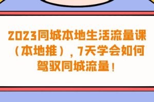 2023同城本地生活·流量课（本地推），7天学会如何驾驭同城流量（31节课）