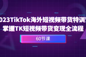 2023-TikTok海外短视频带货特训营，掌握TK短视频带货变现全流程（60节课）